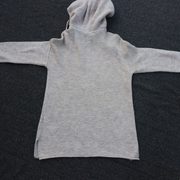 Abercrombie & Fitch Hooded Cardigan Sweater M Long Boxy Fit Ribbed Fisherman EUC - Picture 8 of 16